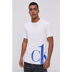 Pyžamové tričko Calvin Klein Underwear biela farba, s potlačou vyobraziť