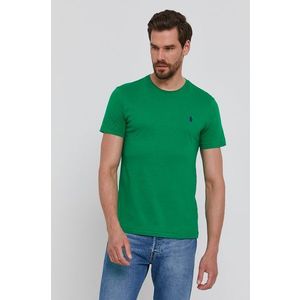 Tričko Polo Ralph Lauren pánske, zelená farba, jednofarebné vyobraziť