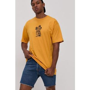 Tričko Vans pánske, žltá farba, s potlačou vyobraziť