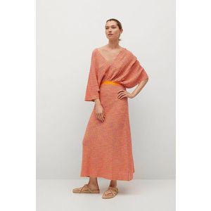 Šaty Mango FAIRY oranžová farba, maxi, áčkový strih vyobraziť