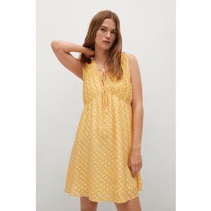 Šaty Mango MINA žltá farba, mini, áčkový strih vyobraziť