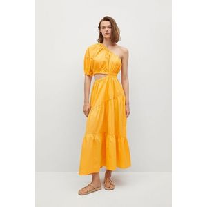Šaty Mango NIEVES oranžová farba, maxi, áčkový strih vyobraziť