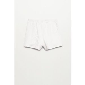 Detské krátke nohavice Mango Kids MALIBUP biela farba, jednofarebné vyobraziť