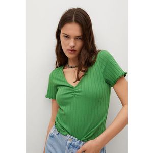 Tričko Mango HERA dámske, zelená farba vyobraziť