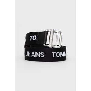 Opasok Tommy Jeans pánsky, čierna farba vyobraziť