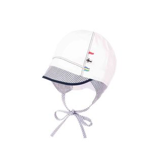 Detská čiapka Jamiks biela farba biela, z tenkej pleteniny vyobraziť