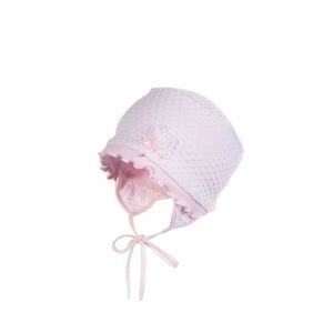 Detská čiapka Jamiks ružová farba biela, z tenkej pleteniny, bavlnená vyobraziť