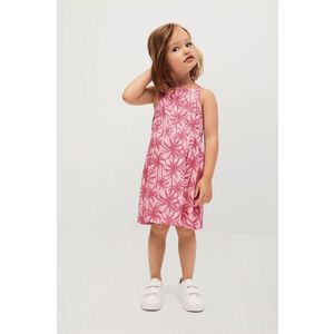 Dievčenské šaty Mango Kids DESERTB ružová farba, mini, áčkový strih vyobraziť