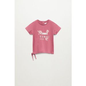 Detské tričko Mango Kids HIBISCUS ružová farba vyobraziť