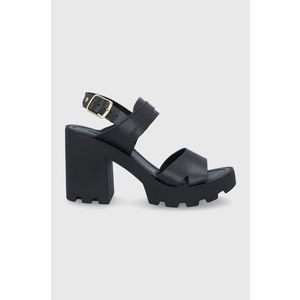 Kožené sandále Sisley čierna farba vyobraziť