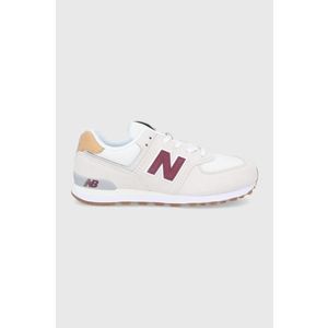 Detské topánky New Balance GC574NE2 krémová farba vyobraziť