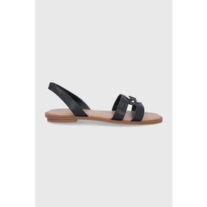 Kožené sandále Aldo FANDRA dámske, čierna farba, na podpätku vyobraziť