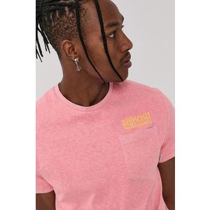 Bavlnené tričko Superdry ružová farba, s nášivkou vyobraziť
