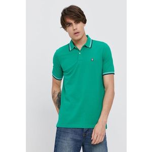 Polo tričko United Colors of Benetton pánske, zelená farba, jednofarebné vyobraziť