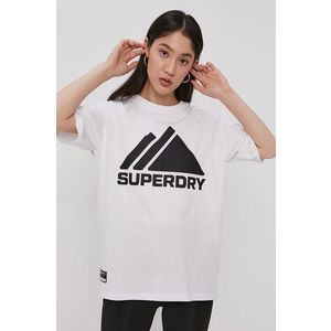 Bavlnené tričko Superdry biela farba vyobraziť