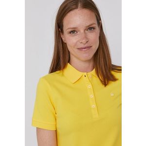 Tričko United Colors of Benetton dámske, žltá farba, s golierom vyobraziť
