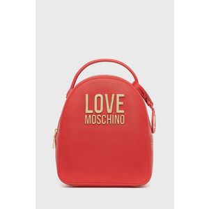 Ruksak Love Moschino dámsky, červená farba, malý, jednofarebný vyobraziť