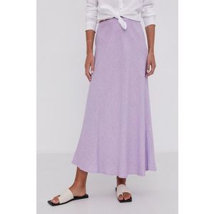 Ľanová sukňa Answear Lab Pure Linen ružová farba, midi, áčkový strih vyobraziť
