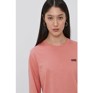 Tričko s dlhým rukávom Vans dámske, ružová farba vyobraziť