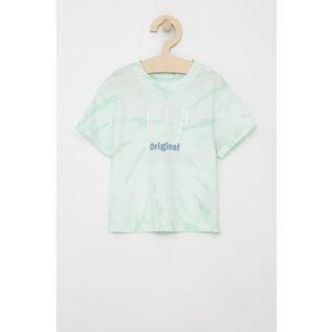 Detské bavlnené tričko GAP zelená farba vyobraziť