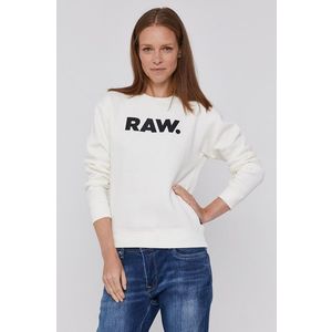 Mikina G-Star Raw dámska, biela farba, s potlačou vyobraziť