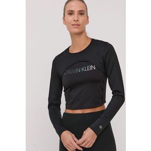 Tričko s dlhým rukávom Calvin Klein Performance dámske, čierna farba vyobraziť