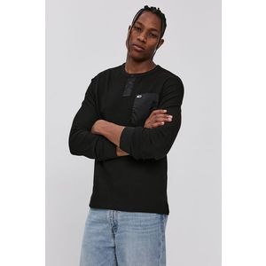 Tričko s dlhým rukávom Tommy Jeans pánske, čierna farba, jednofarebné vyobraziť