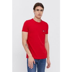 Tričko Tommy Hilfiger pánske, červená farba, s potlačou vyobraziť