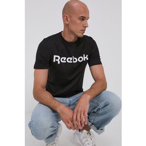 Bavlnené tričko Reebok Street GJ0136 čierna farba, s potlačou vyobraziť