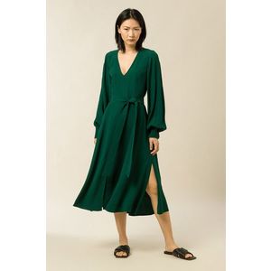Šaty Ivy & Oak Dionne zelená farba, midi, áčkový strih vyobraziť