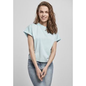 Urban Classics Ladies Short Pigment Dye Cut On Sleeve Tee seablue - S vyobraziť