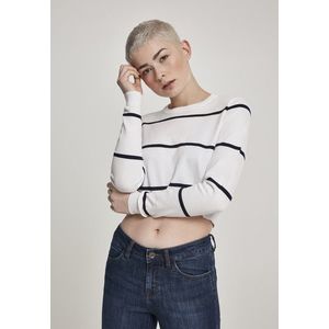 Urban Classics Ladies Short Striped Sweater white/navy - XS vyobraziť