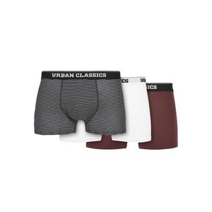 Urban Classics Organic Boxer Shorts 3-Pack mini stripe aop+white+cherry - S vyobraziť
