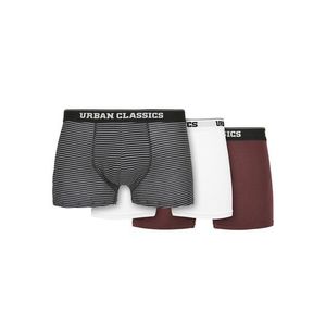 Urban Classics Organic Boxer Shorts 3-Pack mini stripe aop+white+cherry - M vyobraziť