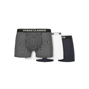 Urban Classics Organic Boxer Shorts 3-Pack minimal aop+white+navy - S vyobraziť