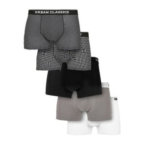 Urban Classics Organic Boxer Shorts 5-Pack m.stripeaop+m.aop+blk+asp+wht - S vyobraziť