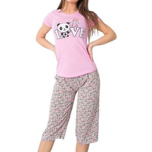 Ružové dámske pyžamo s pandou vyobraziť