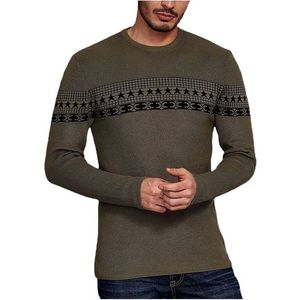 Khaki pulóver so vzorom vyobraziť