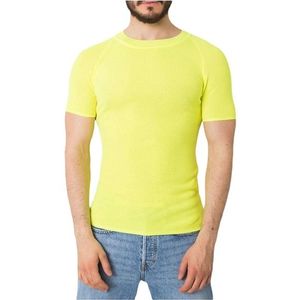 Neónovo žlté pletené tričko vyobraziť