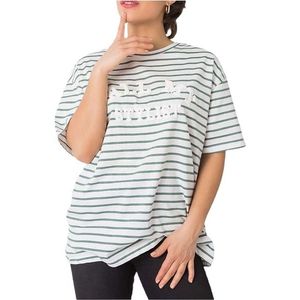 Zeleno-biele dámske pruhované tričko vyobraziť