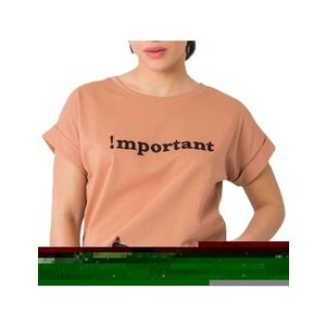 Hnedé dámske tričko s nápisom vyobraziť