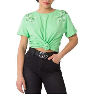 Svetlozelené dámske tričko s výšivkou vyobraziť
