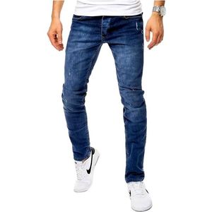 Modré džínsy s miernym zúžením vyobraziť