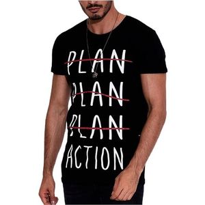čierne pánske tričko s nápisom plan vyobraziť
