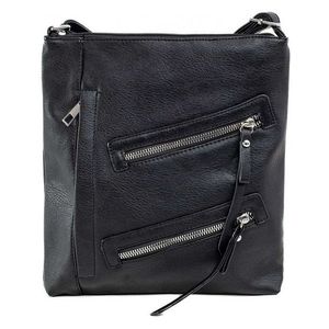 čierna crossbody kabelka so zipsami vyobraziť