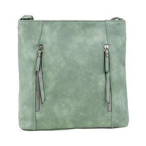 Zelená dámska kabelka so zipsami vyobraziť