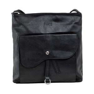 čierna dámska kabelka s vreckom vyobraziť