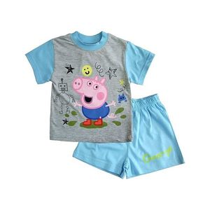 Svetlo modré krátke chlapčenské pyžamo peppa pig vyobraziť