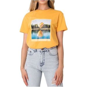 žlté dámske tričko s potlačou vyobraziť