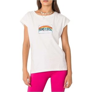 Smotanové dámske tričko s potlačou dúhy vyobraziť